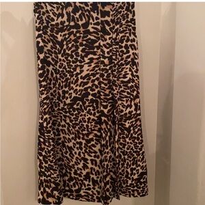 Zara Animal Print Midi Skirt - Black and Tan